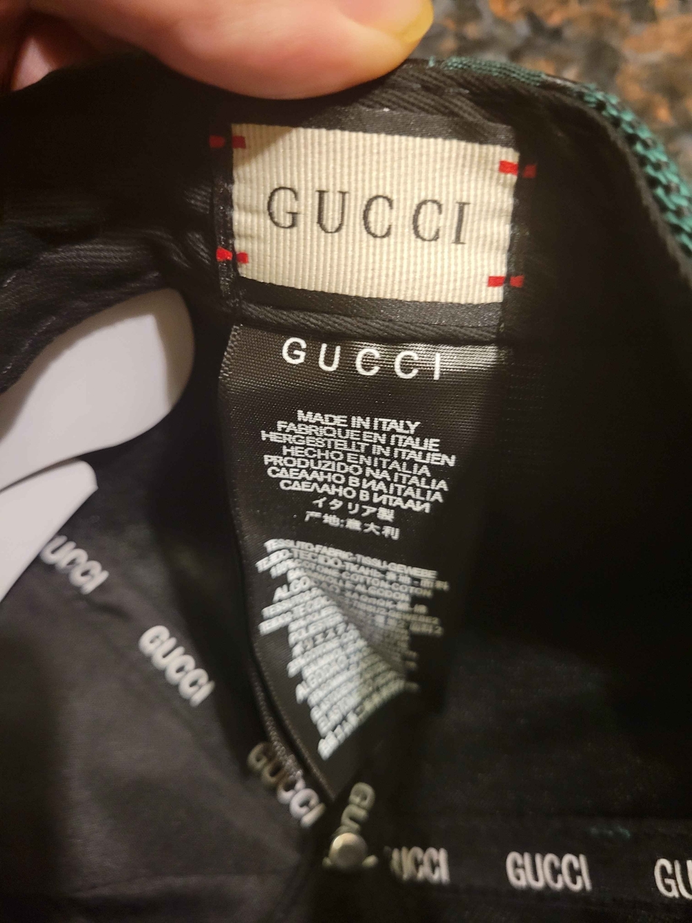 Gucci Green Jumbo Monogram Baseball Cap - Picture 8 of 11